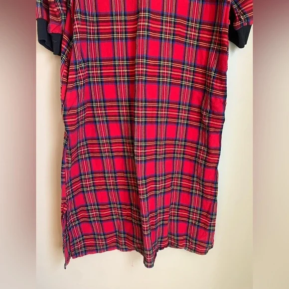 The Vermont Country Store Red Plaid Nightgown cabin-core winter ski mountain - Picture 5 of 6